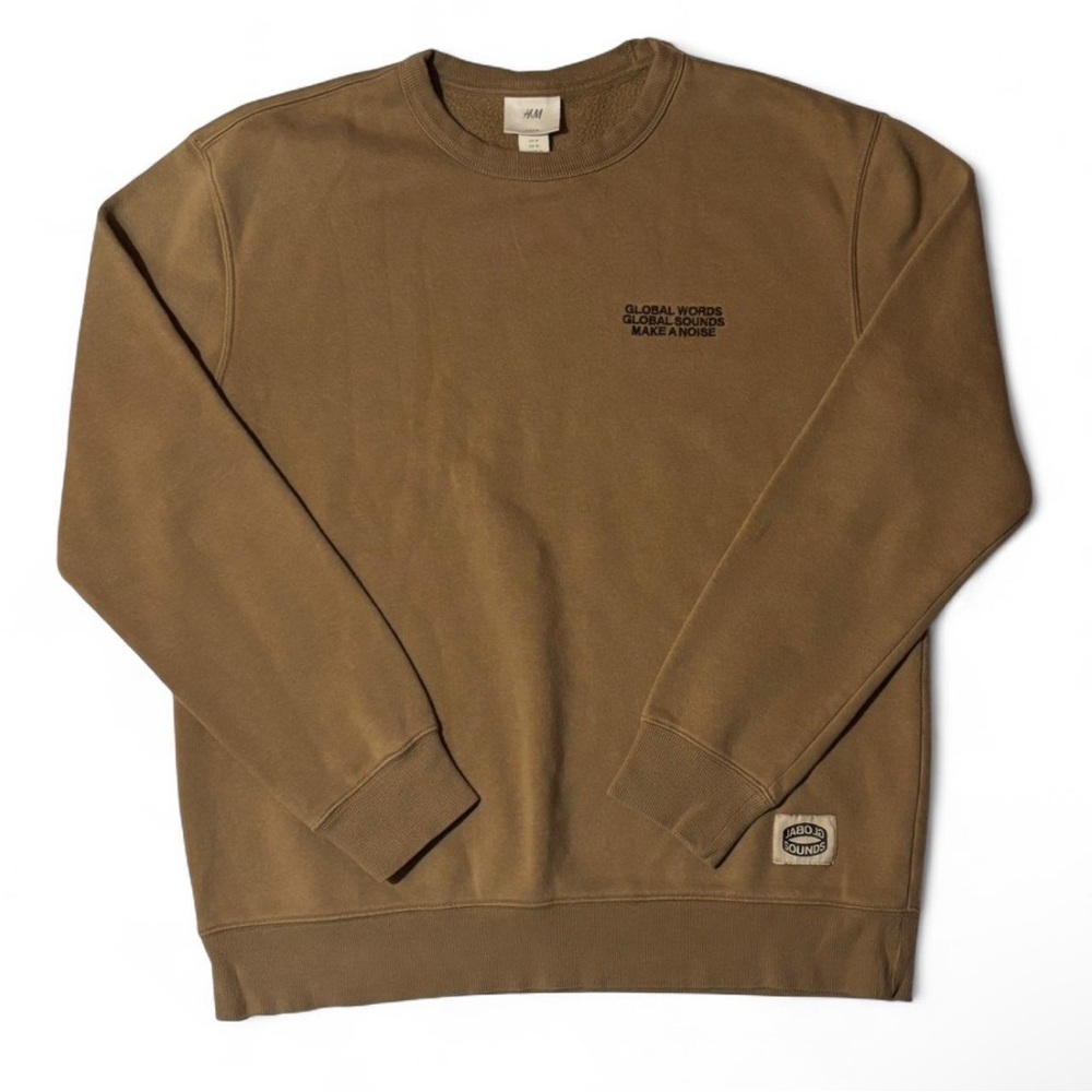 H&M Brown Sweatshirt with Embroidered Text
